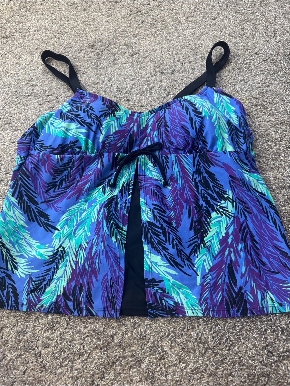 Beach Native Tankini Top Purple Blue